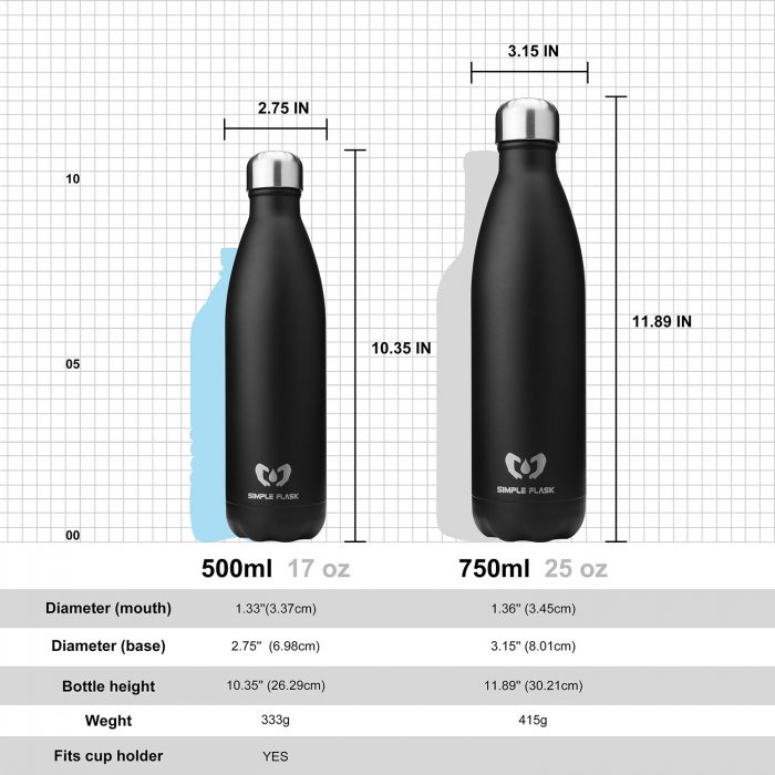 vacuum insulated stainless steel water bottle