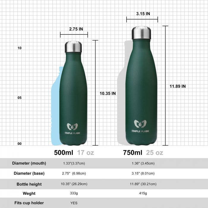 vacuum insulated stainless steel water bottle