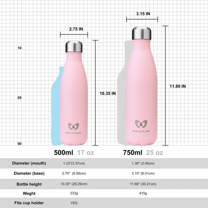 vacuum insulated stainless steel water bottle