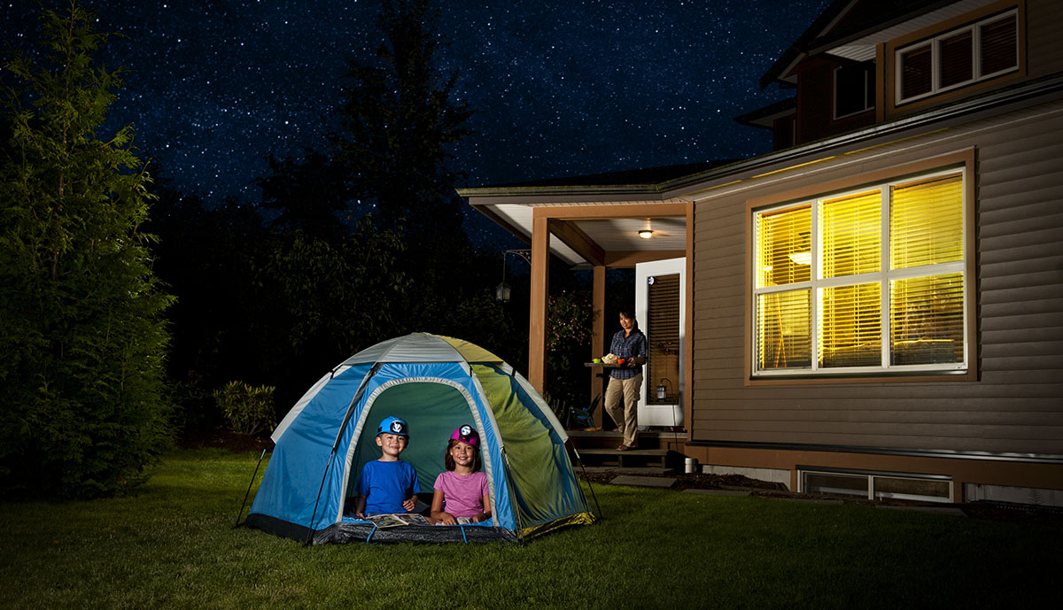 backyard camping and Simple Flask